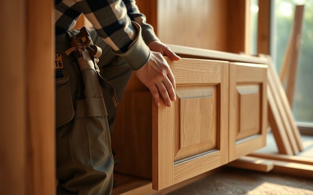Craftsman detailing joinery during a design and build project